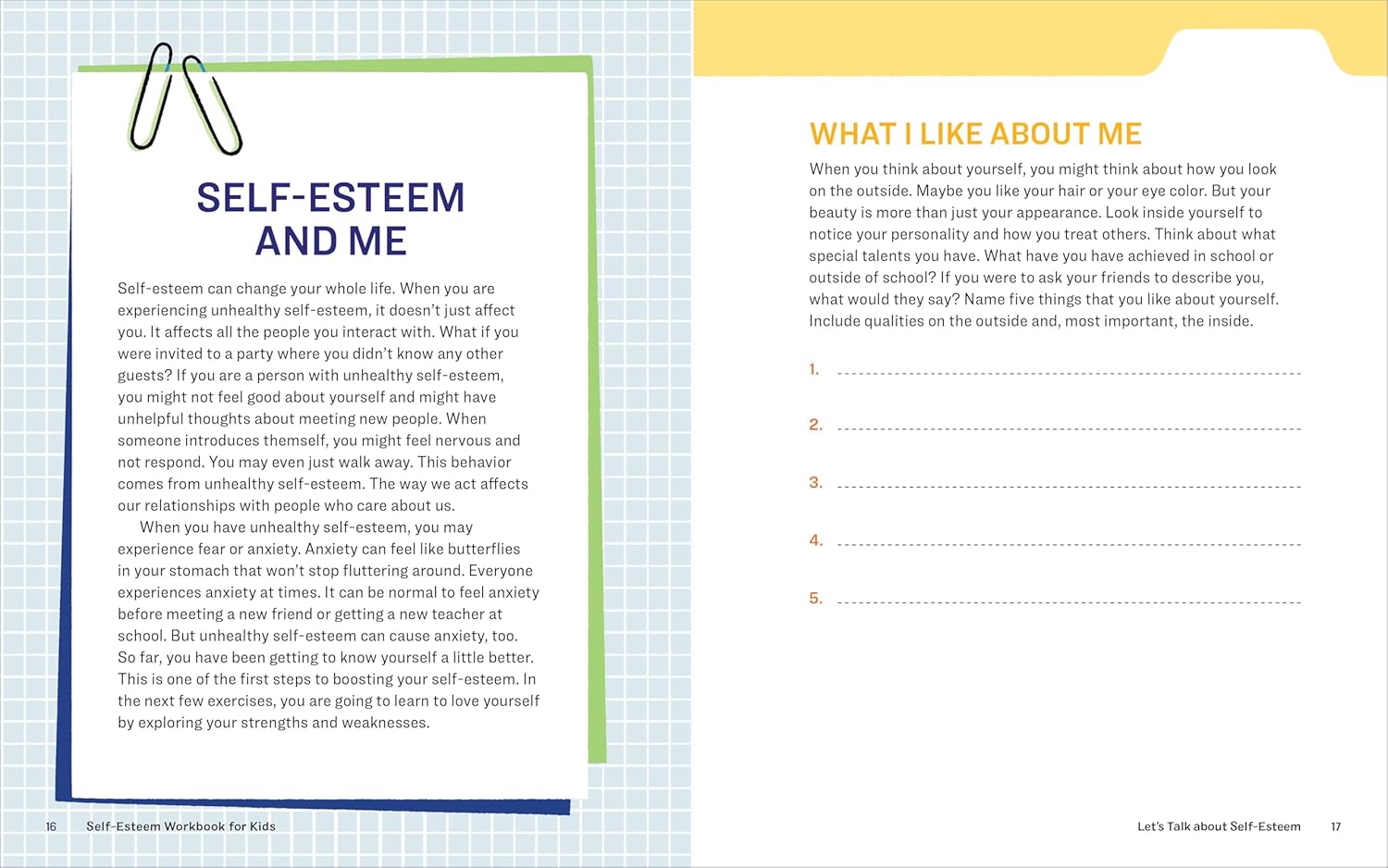 Self-Esteem Workbook for Kids: 40 Fun Activities to Feel Great about Yourself (Health and Wellness Workbooks for Kids)